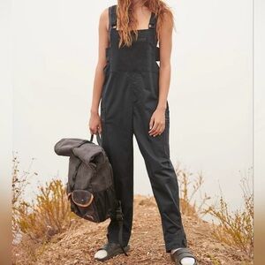 Free People Black Overalls with Backpack